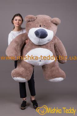 Красивый косолапый плюшевый мишка 180 см капучино