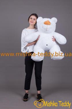 Маленький плюшевый белый мишка 100 сантиметров