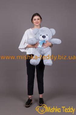 Маленький серый плюшевый медведь Рафаэль 50 сантиметров