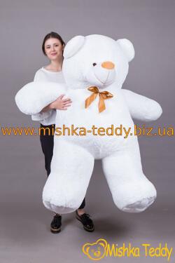 Огромный плюшевый медведь белого цвета